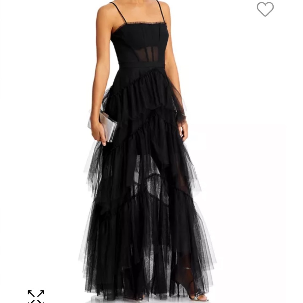 BCBG Maxazria black tulle corset gown